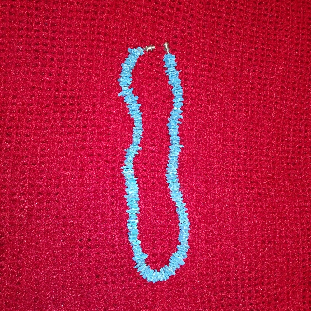 BRAND NEW!! NECKLACE- LIGHT BLUE SEA STONES